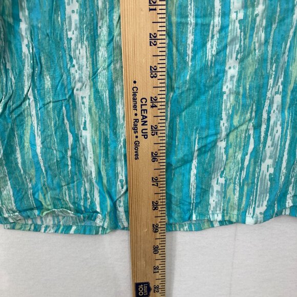 Gloria Vanderbilt size XXL Blue Abstract Split Neck Ultra Soft Comfy Popover Top - Picture 5 of 9